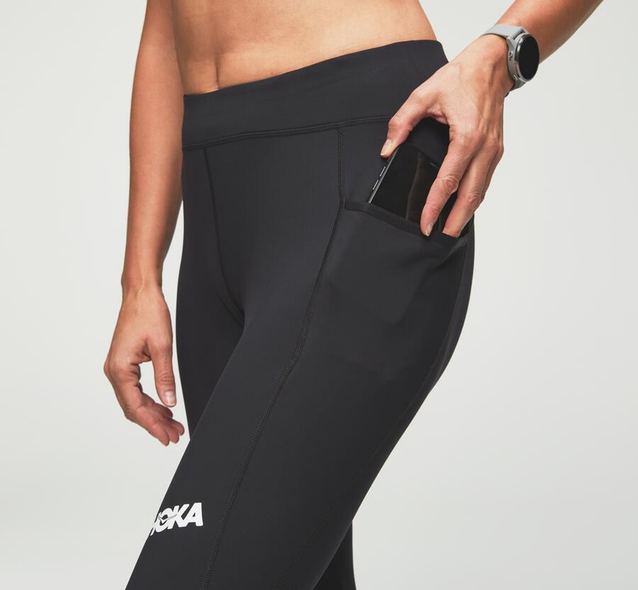 Pants Womens - Hoka One One Performance Crop Tight - Black - SWOTHNA-80